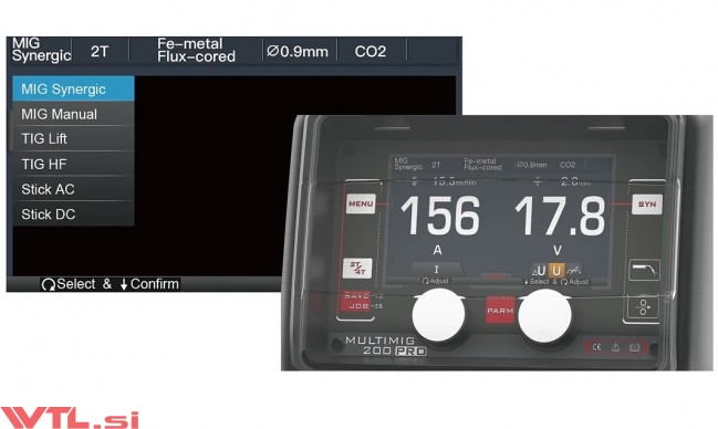 Wtl.si | WTL MULTIMIG 200 PRO MIG MAG SYNERGIC TIG AC/DC HF